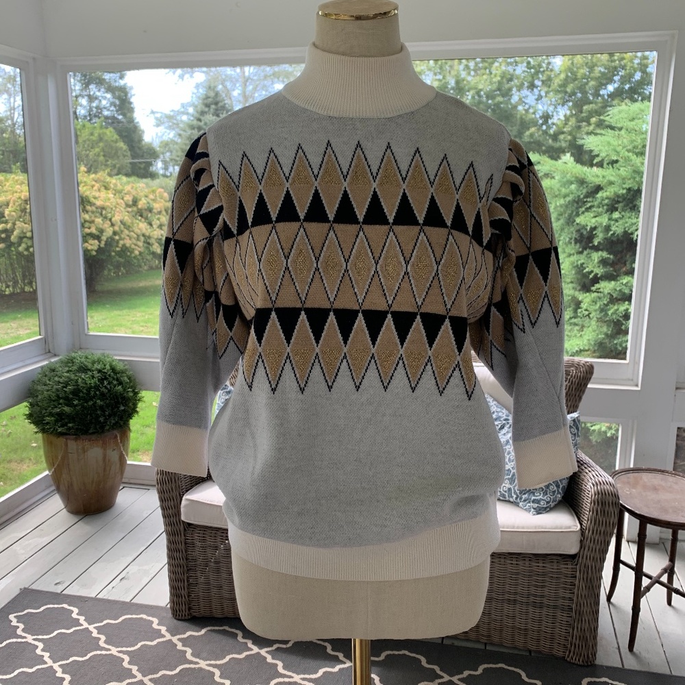 Derek Lam Geometric Sweater w/Structured Sleeves
